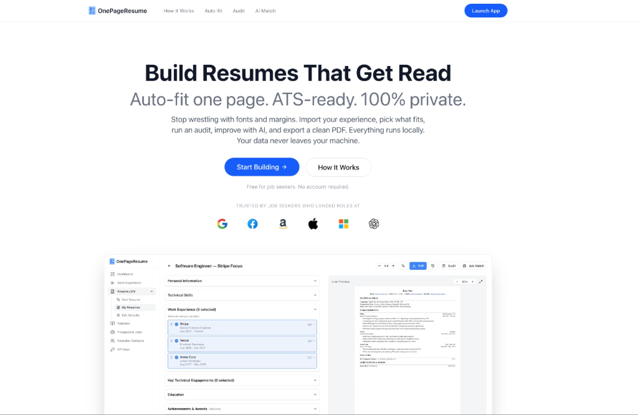 OnePageResume thumbnail image